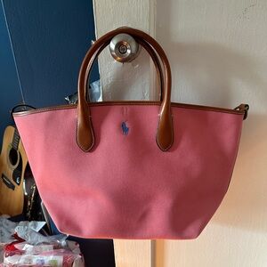 Polo Ralph Lauren Medium Reversible Bellport Bag Canvas Pink